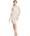 Dress, Sleeveless Belted Lace Sheath