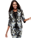 Suit, Three-Quarter-Sleeve Printed Blazer
