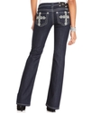 Jeans, Bootcut Dark-Wash Rhinestone Crosses