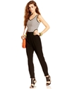 Juniors Jumpsuit, Sleeveless Striped Cutout