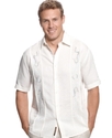 Big and Tall Shirt, Tuck Panel Linen-Blend Shirt
