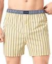 Men's Underwear, Yellow Stripe Woven Boxers