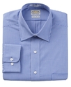 Dress Shirt, No-Iron Blue Check Long Sleeve Shirt