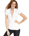 MICHAEL Michael Kors Top, Short-Sleeve Ruched Polo