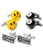Cufflinks, Face Magic 8 Domino Novelty Cufflinks B