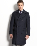 Coat, Double-Breasted Wool-Blend Peacoat