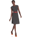 Petite Dress, Cap-Sleeve Belted Polka-Dot-Print A-