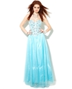 Juniors Dress, Strapless Bustier Gown