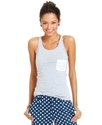 Juniors Top, Sleeveless Lace-Pocket Tank
