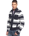 Sweater, Stripe Shawl Collar Cardigan