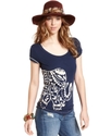 Top, Short-Sleeve Scoop-Neck Elephant-Print Tee