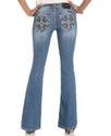Jeans, Bootcut Cross-Embroidered Pocket