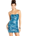 Juniors Dress, Strapless Sequin Bodycon