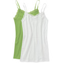 Women's Lace Trim Rib Tanks, 2-Pack
