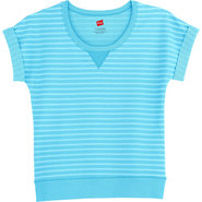 Women's French Terry Striped Scoopneck Tee