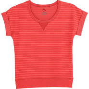 Women's French Terry Striped Scoopneck Tee