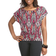 Women's Banded Bottom Cutout Top