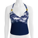 Women's Tropical Cross Front Tankini Top