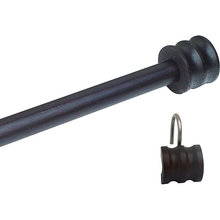 Home Fashions Finial Hooks and Rod Set, Wood