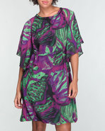 Women Print Dress Green Small