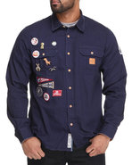 Akoo Men General Colonel L/S Button-Down Navy X-La