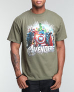 Men Marvel Avengers Full Team Tee Green Large