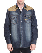 Men Weyland L/S Button-Down Dark Wash Large
