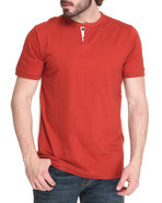 Men Thompson Y-Neck T-Shirt Red Large
