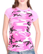 Women Rothco Pink Camo Raglan Tee Camo X-Small