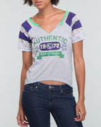 Women Mix Fabric Baseball Tshirt Light Grey Small