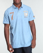 Men S/S Pelle Pelle Stencil Polo Blue Large