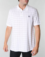 Men Summer Window Pane Polo White X-Large