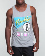 Men Brooklyn Nets Neon Graphic Tank Top Grey Large