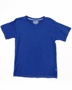 Boys Solid V-Neck Tee (8-20) Blue 10/12 (M)