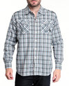 Men Alaska Plaid Button-Down Shirt Grey Large