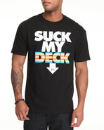 Men Suck My Deck Tee Black Medium