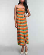 Women Love Crazy Smocked Top Maxi Dress W/ Straps