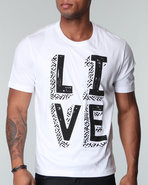 Men S/S Crewneck Live Graphic Tee White Xx-Large