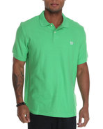 Men S/S Basic Pique Polo Lime Green Large
