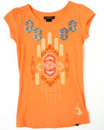 Girls Aztec Tee (7-16) Orange 16 (Xl)