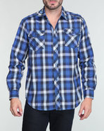 Men Plaid Chambray Detailed L/s Button Down Shirt