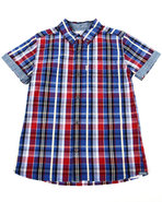 Levi's Boys Belgrade Plaid Woven (8-20) Red Large