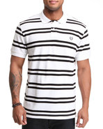 Men Georgetown Custom Fit Stripe Polo White Xx-Lar