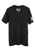 Rebel Yell V Neck Pocket Tee in Black