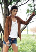 Slice Blazer in Tan
