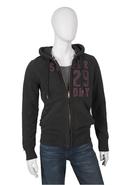 Zipfront Hoodie with Plum Chest and Back Applique 