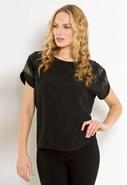 Leather Inset Top in Black