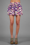 Pleated Shorts in Purple Wave