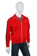 Twin Taped Track Jacket in Red with Navy