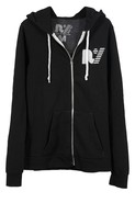 Rebel Yell Fleece Zip Hoodie in Black